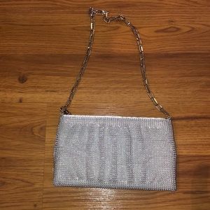 Silver Evening Bag Beaded NEVER BEEN USED